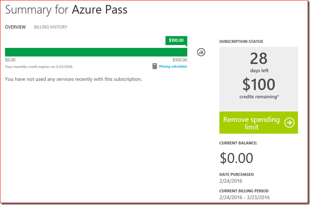 Summary for Azure Pass