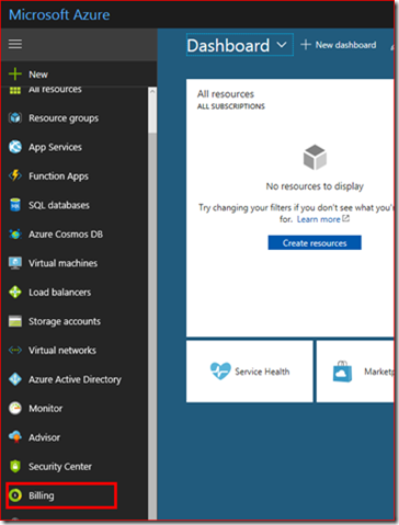 Microsoft Azure Dashboard